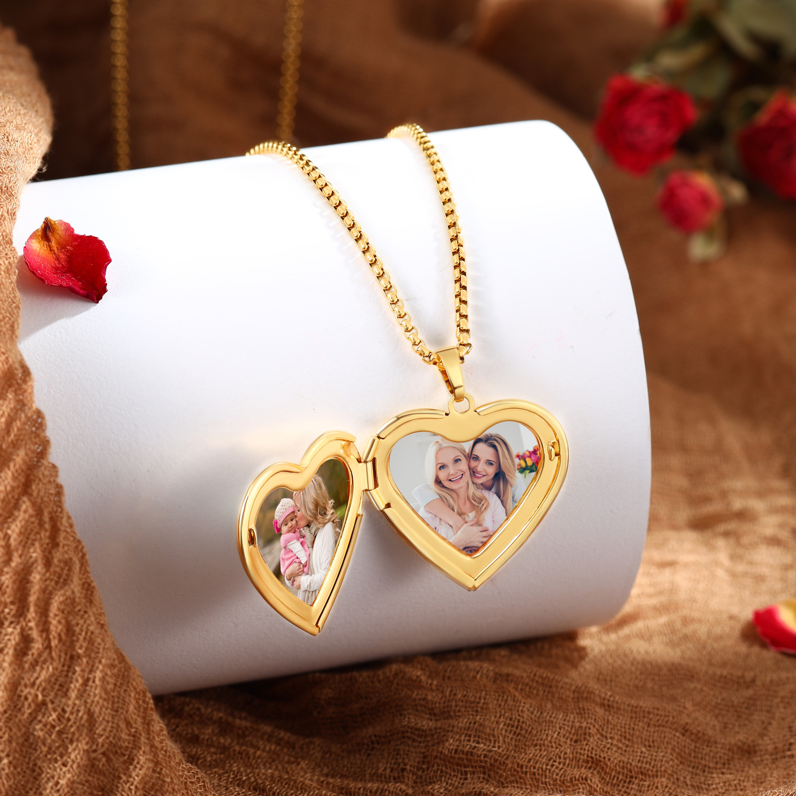 Personalized Photo Gold Locket Necklace