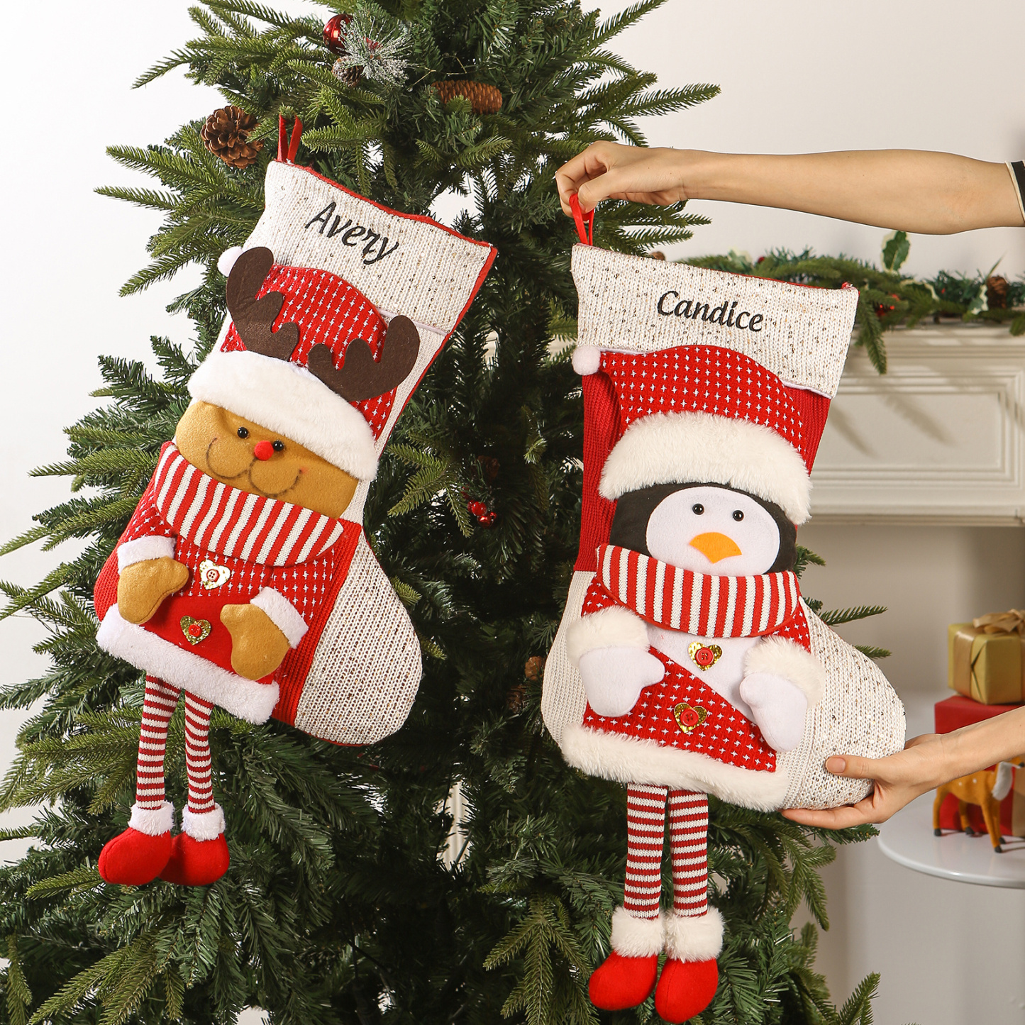 Custom Name 3D Plush Christmas Stockings