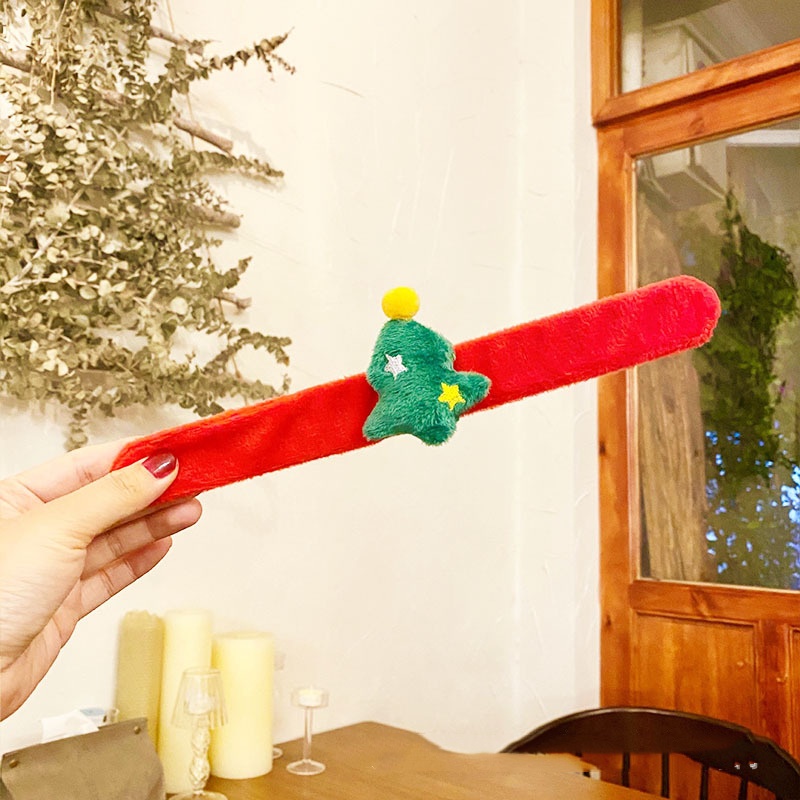 Festive Christmas Plush Bracelet for Kids Holiday Family Gift