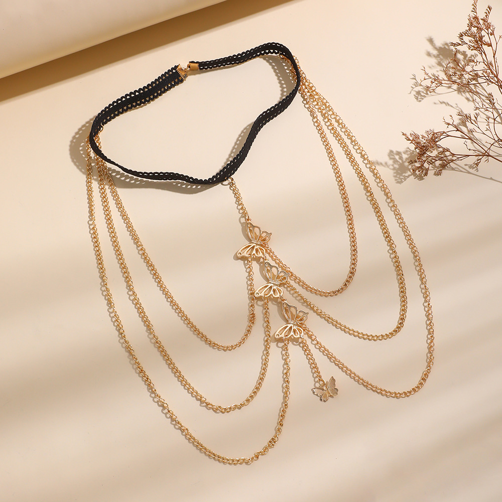 Gold Butterfly Thigh Chain – Elegant Body Jewelry | Lorajewel