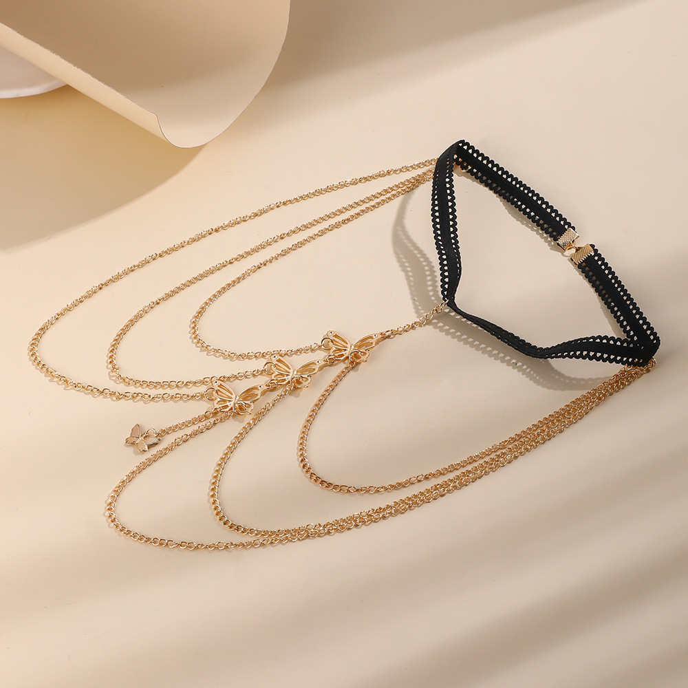 Gold Butterfly Thigh Chain – Elegant Body Jewelry | Lorajewel