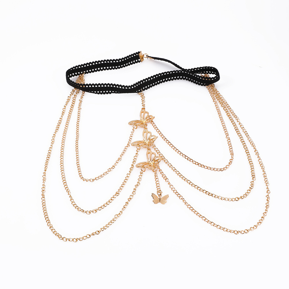 Gold Butterfly Thigh Chain – Elegant Body Jewelry | Lorajewel