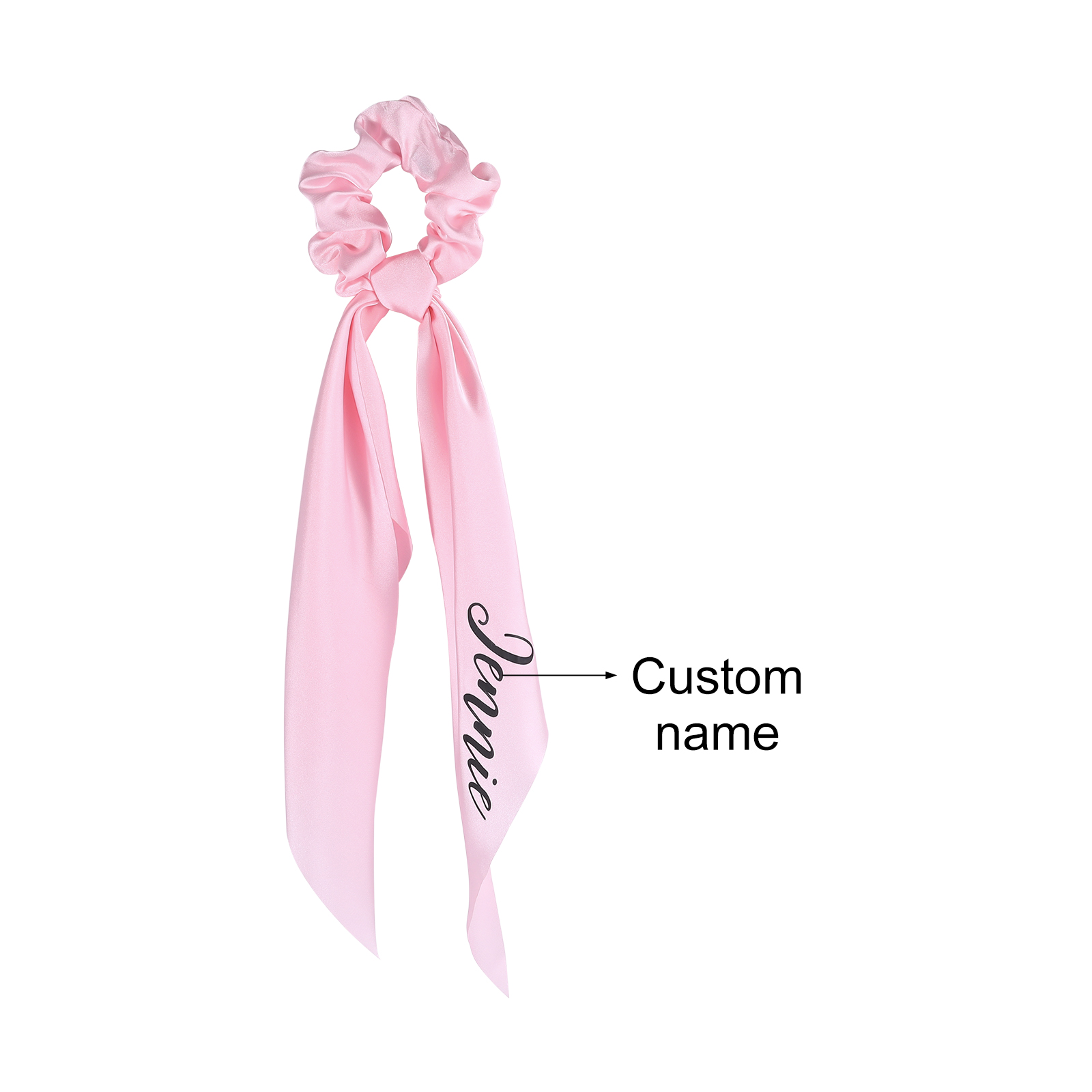 Personalized Satin Scrunchie with Name – Custom Gift for Women | Lorajewel