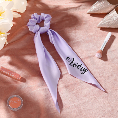 Personalized Satin Scrunchie with Name – Custom Gift for Women | Lorajewel