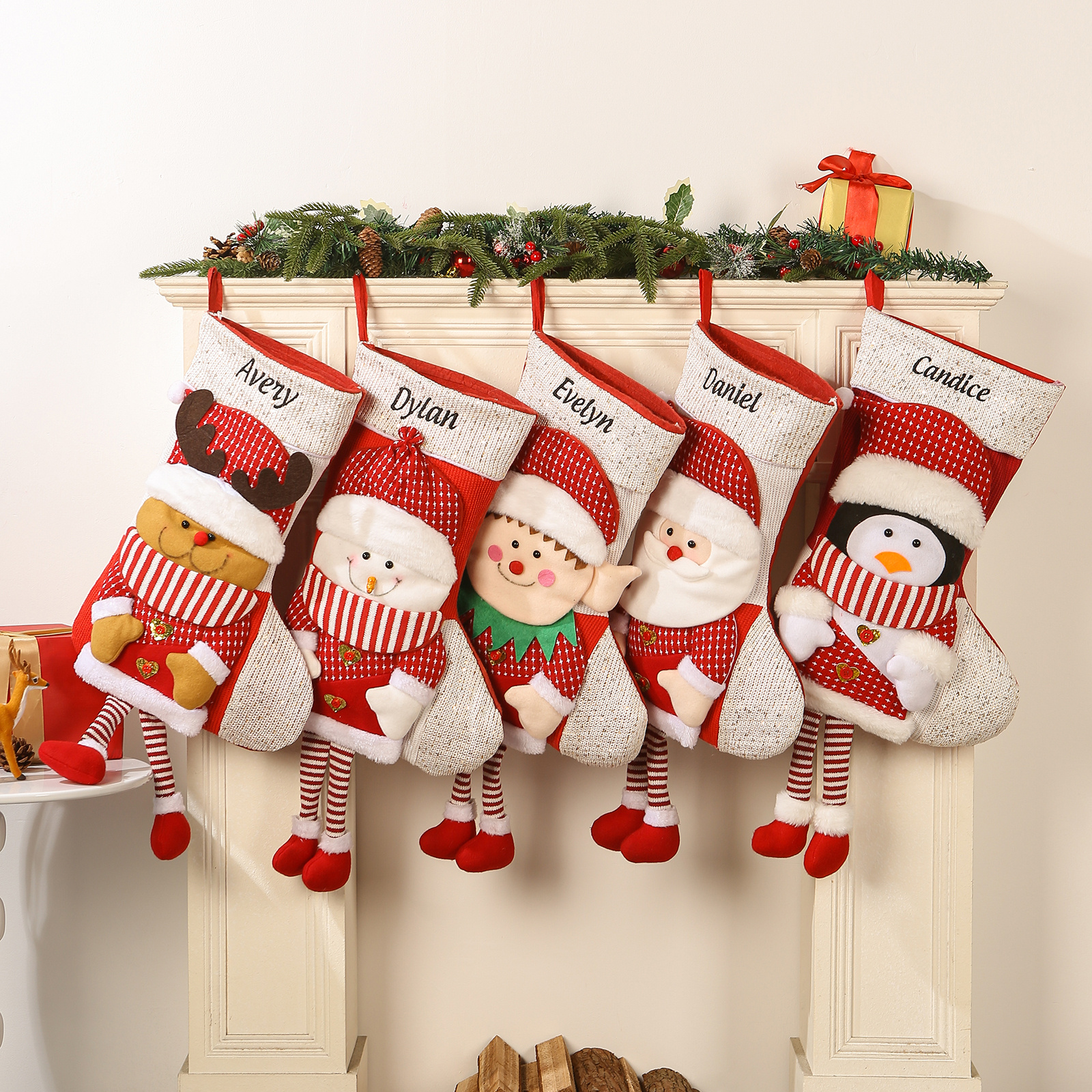 Custom Name 3D Plush Christmas Stockings