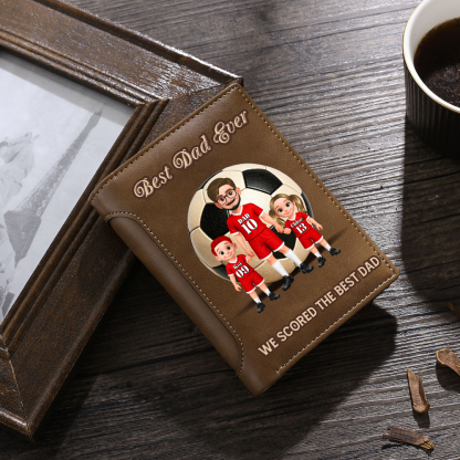 Personalized Men’s Wallet for Dad – Football Team with 1 to 6 Children
