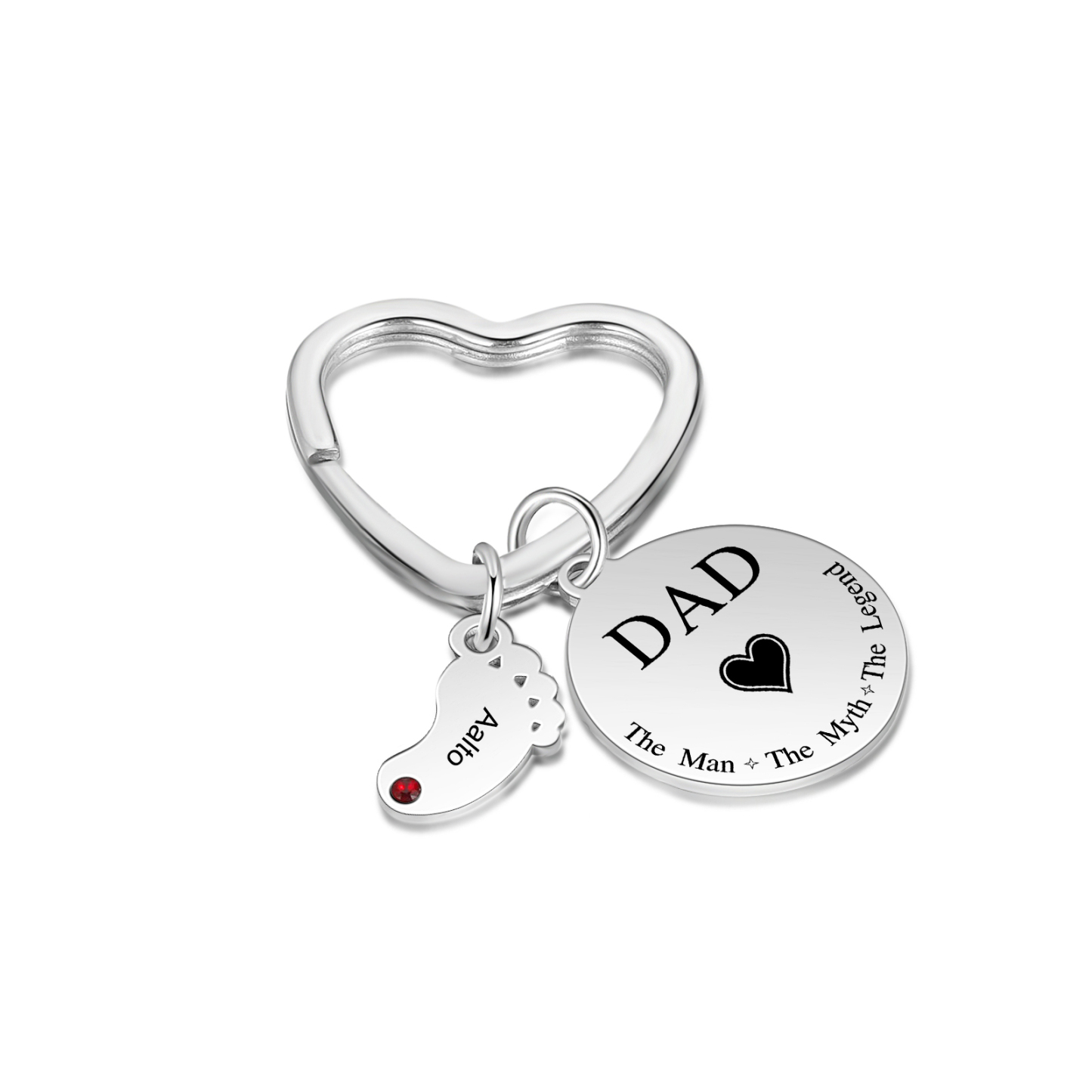 2 Names & 1 Text Personalised Keychain with Kids' Names & Birthstones | Lorajewel