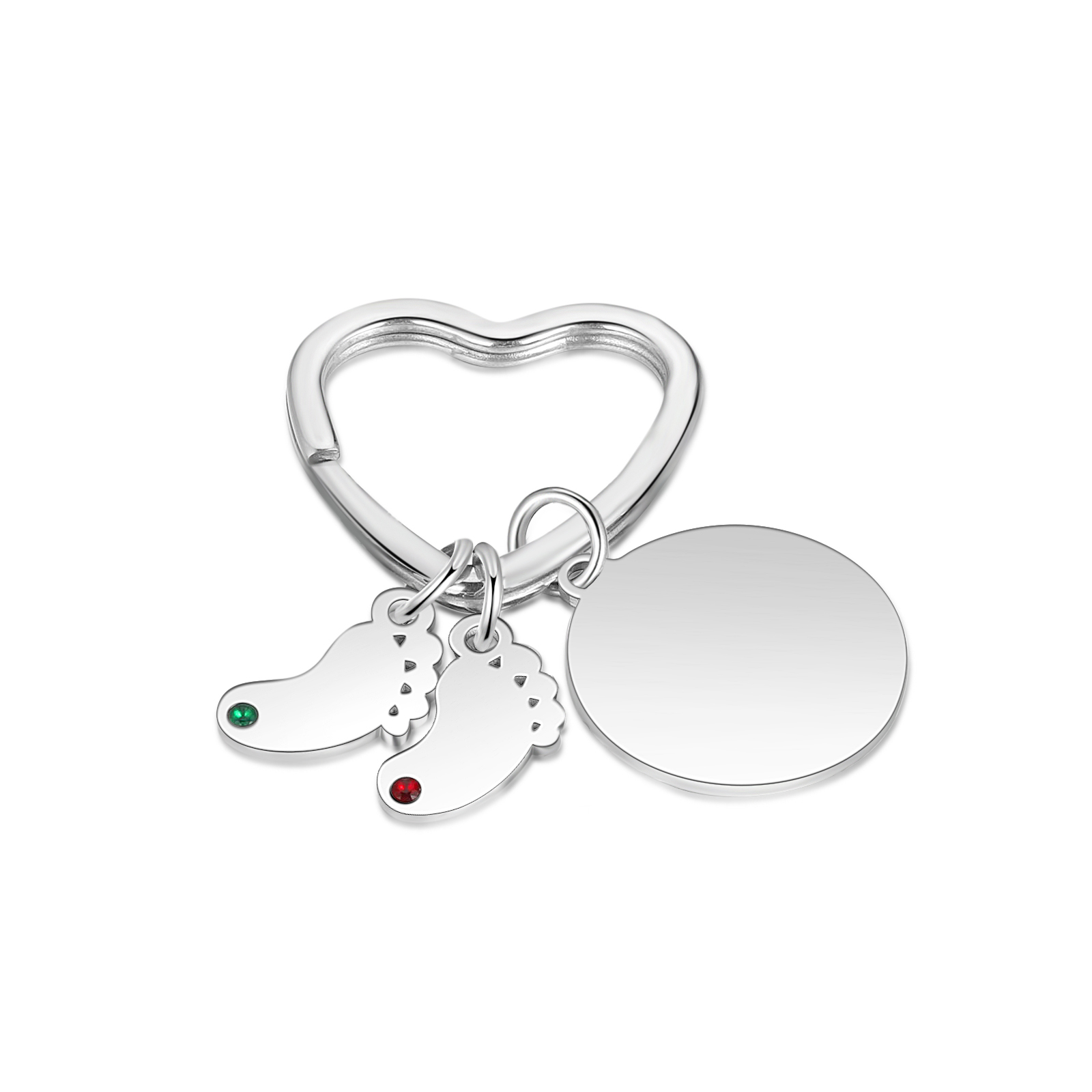 3 Names & 1 Text Personalised Keychain with Kids' Names & Birthstones | Lorajewel