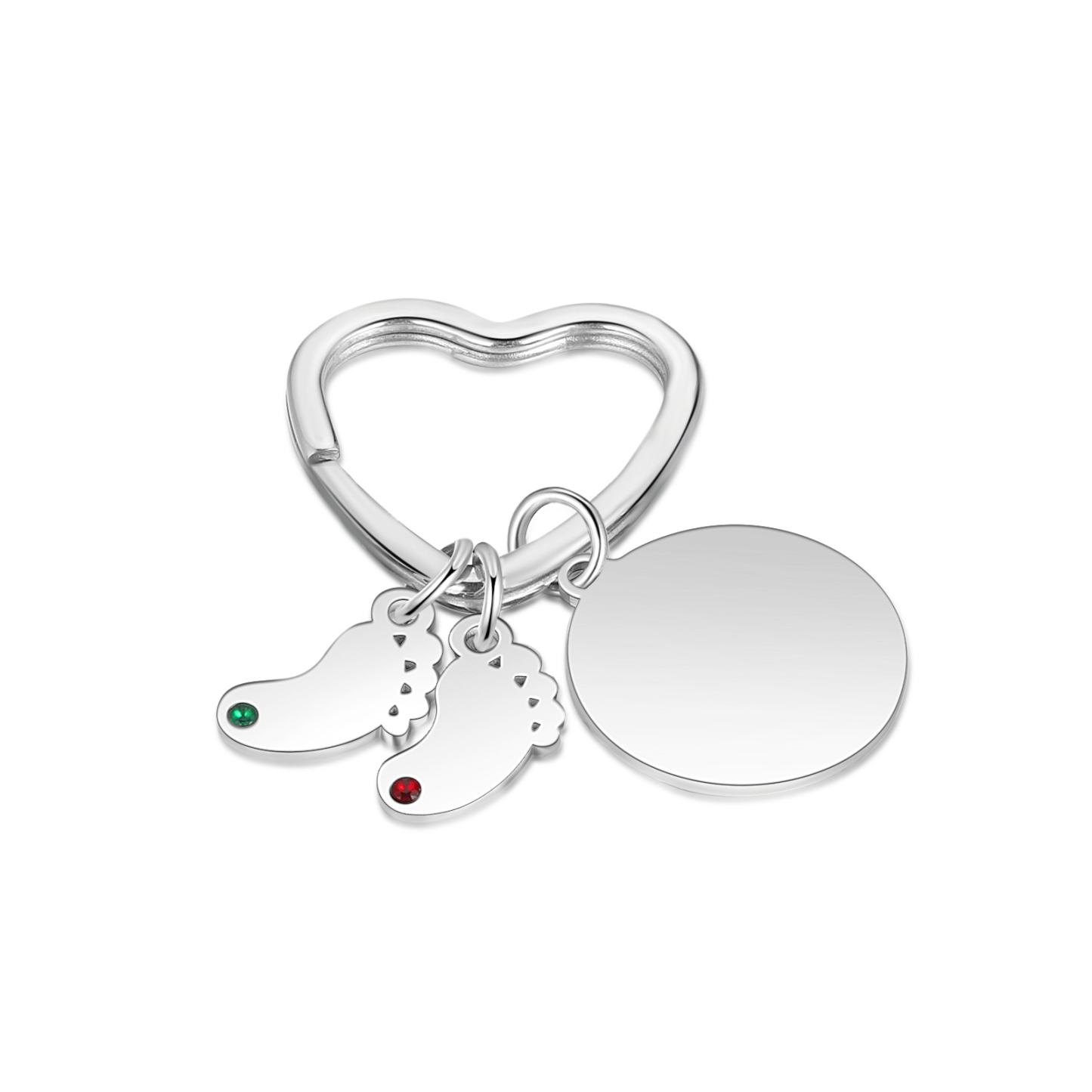 3 Names & 1 Text Personalised Keychain with Kids' Names & Birthstones | Lorajewel