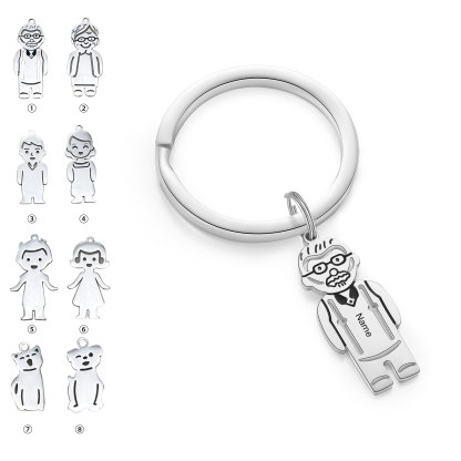 1 Name Personalised Stainless Steel Keyring with Pendant Charms | Lorajewel