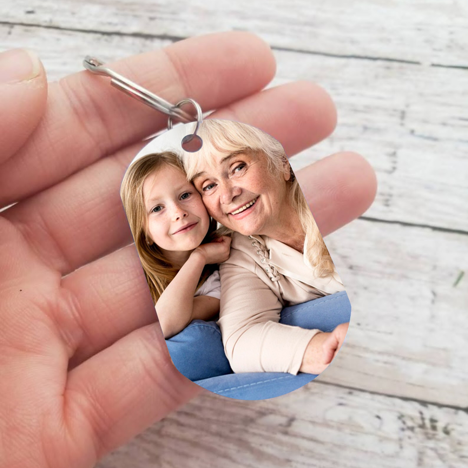 Personalized Memorial Keychain Custom Photo & Text Keyring Gifts for Him/Her - I Used To Be His Angel Now He Is Mine