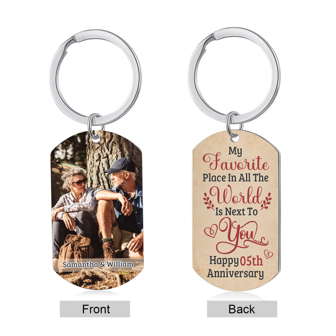Personalized Couple Keychain with Photo and Names A Heartfelt Gift for Your Favorite Person