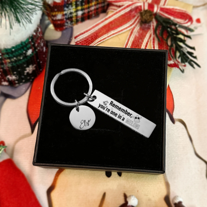 Remember You Are One In A Melon Personalized Name Keychain For Kid Teenager