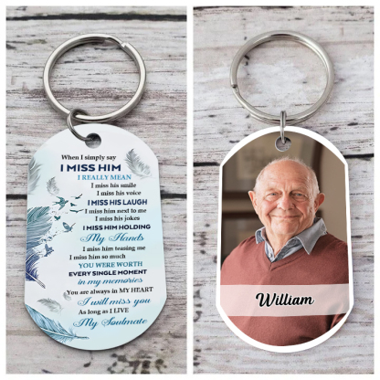 Custom Memorial Photo Keychain with Personalized Names Thoughtful Gift for Loved Ones I Miss You