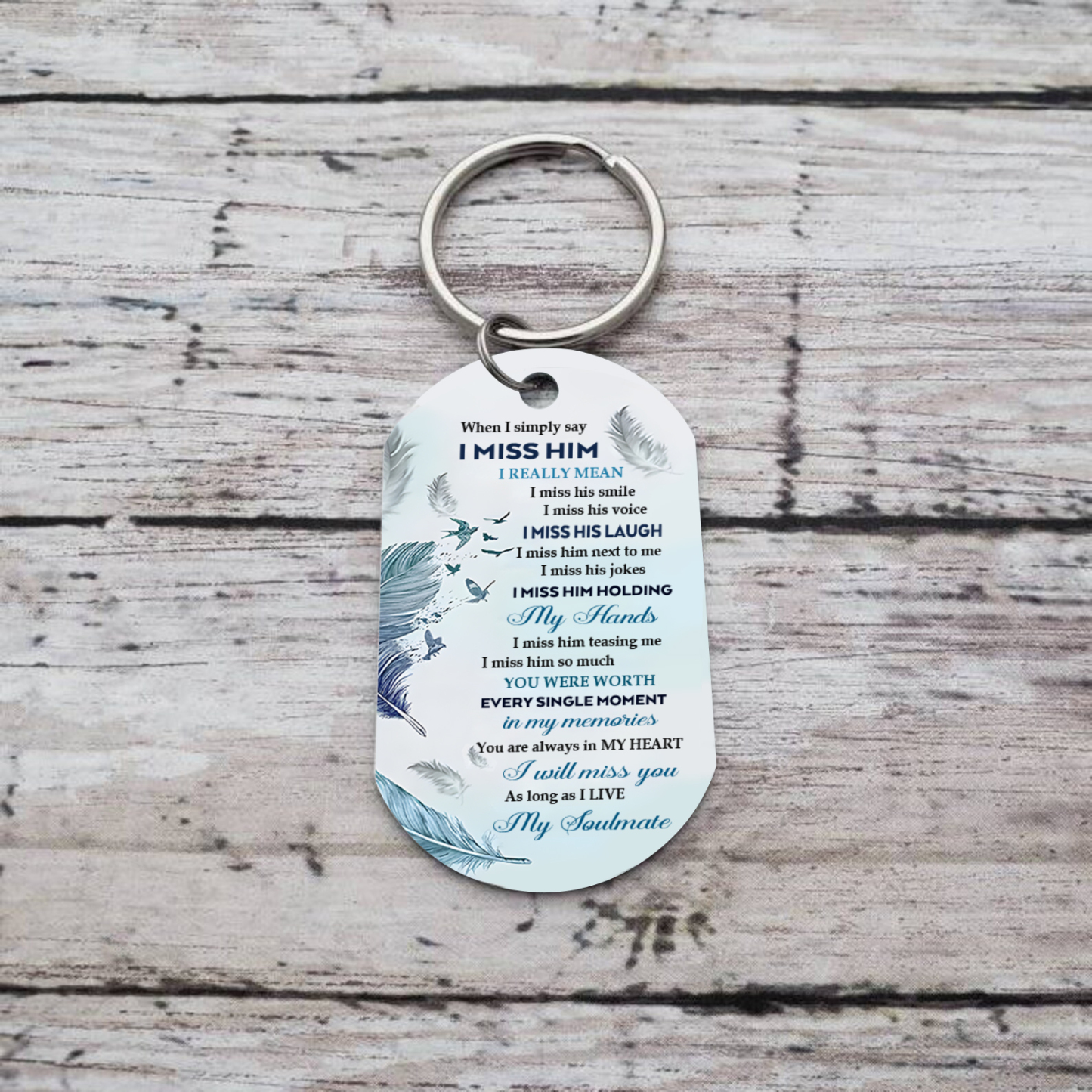 Custom Memorial Photo Keychain with Personalized Names Thoughtful Gift for Loved Ones I Miss You