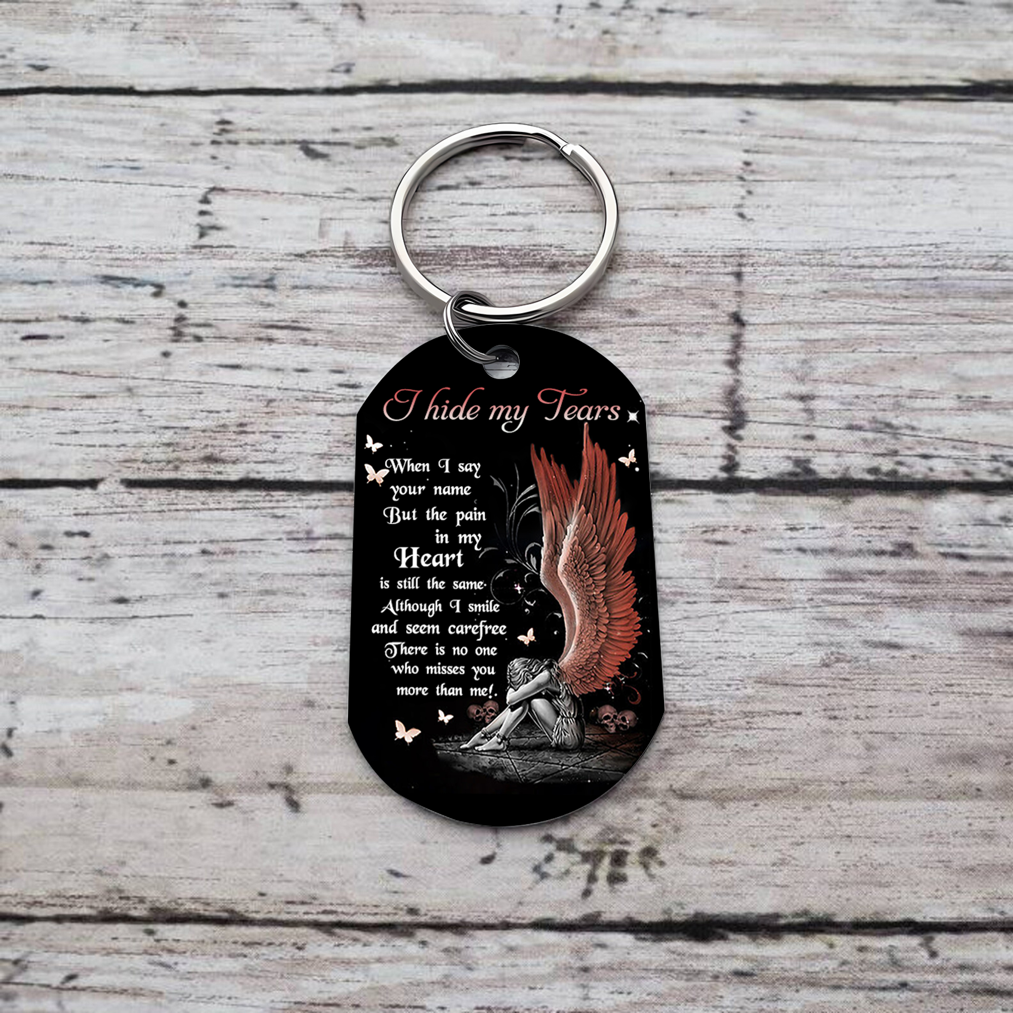 Red-Winged Weeping Angel Keychain Heartfelt Memorial for Christmas