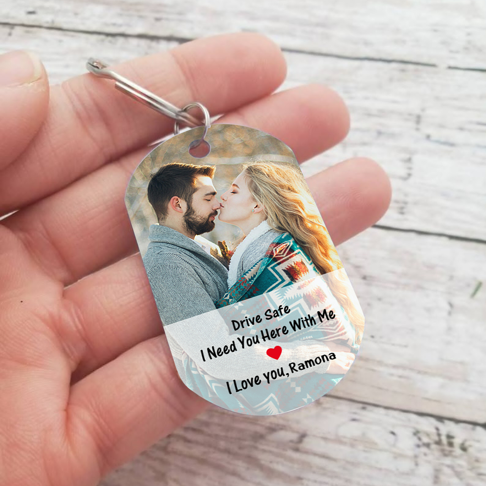 Personalized Valentine Day Keychain with Name & Photo A Heartfelt Reminder of Love