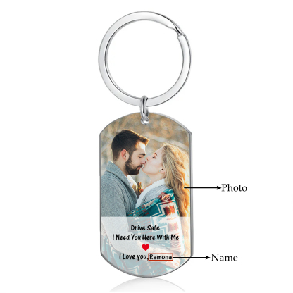 Personalized Valentine Day Keychain with Name & Photo A Heartfelt Reminder of Love