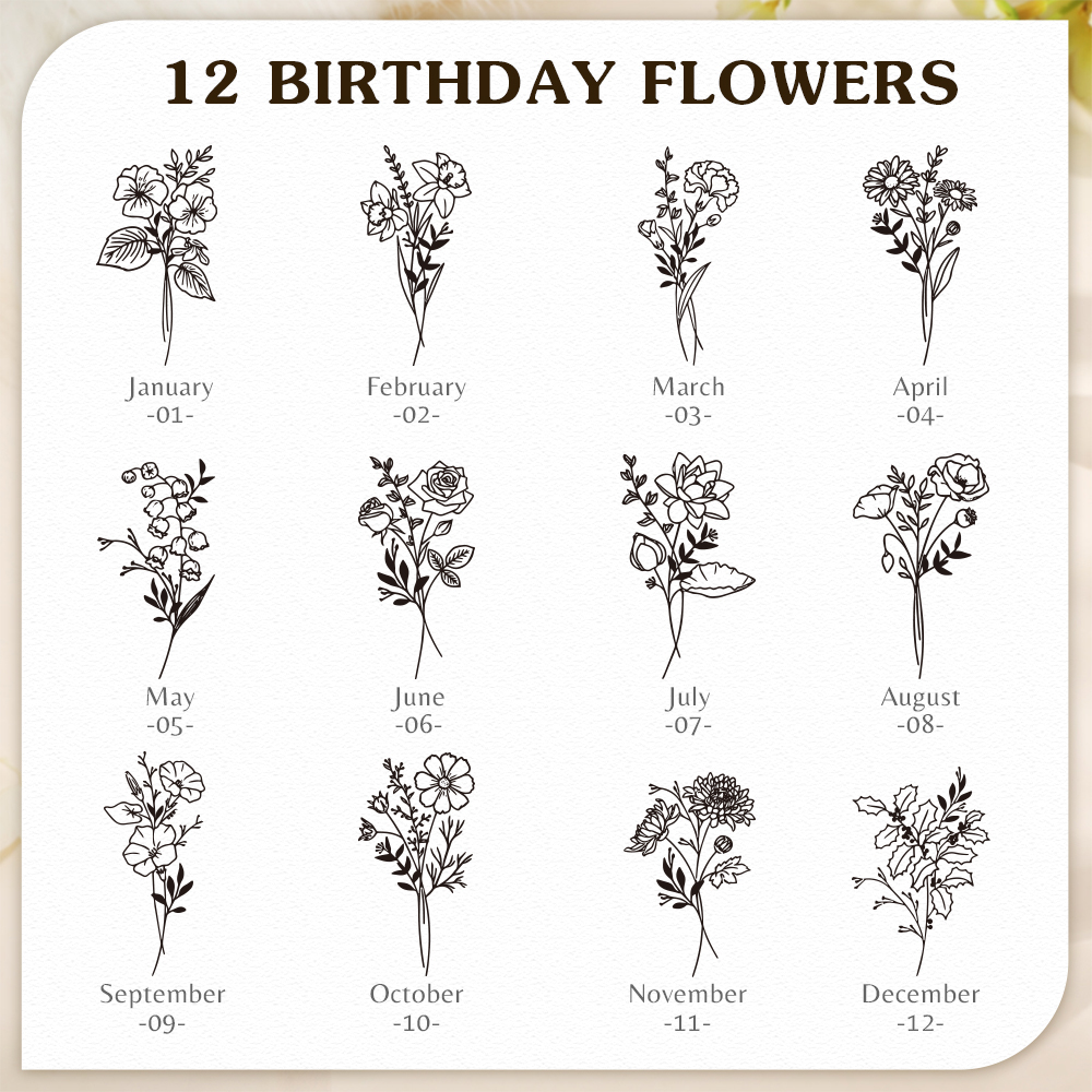 Personalized Birth Flower Keychain Custom Name Keyring Leather Birthday Gifts for Her