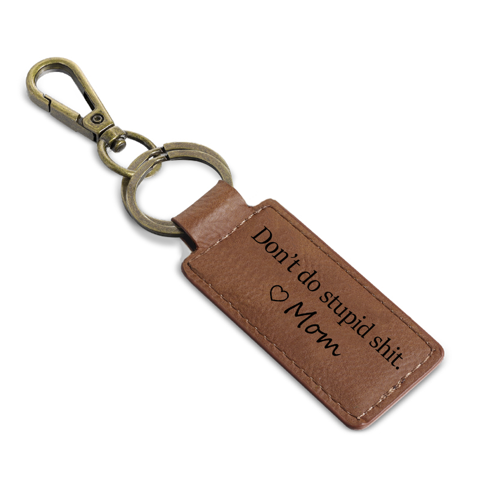 Don't Do Stupid Funny Leather Keychain Drive Safe Have Fun Keychain Teenager Gift For Son/Daughter