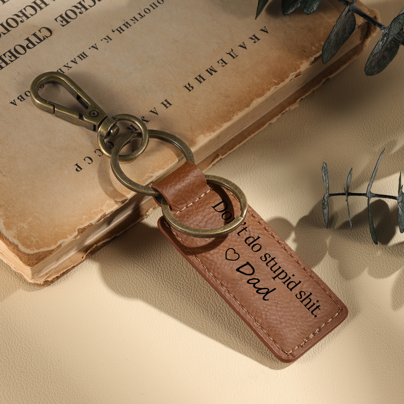 Don't Do Stupid Funny Leather Keychain Drive Safe Have Fun Keychain Teenager Gift For Son/Daughter