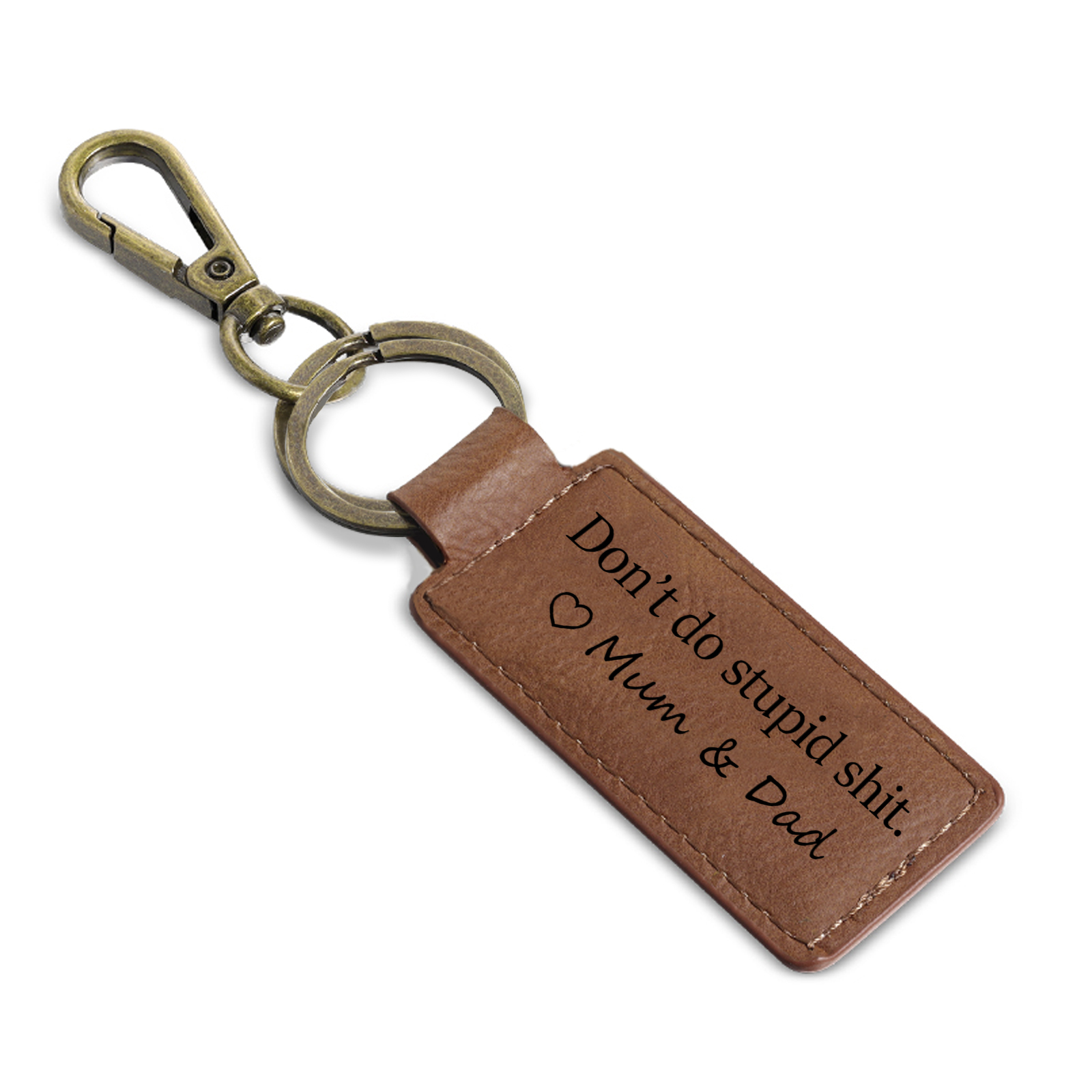 Don't Do Stupid Funny Leather Keychain Drive Safe Have Fun Keychain Teenager Gift For Son/Daughter