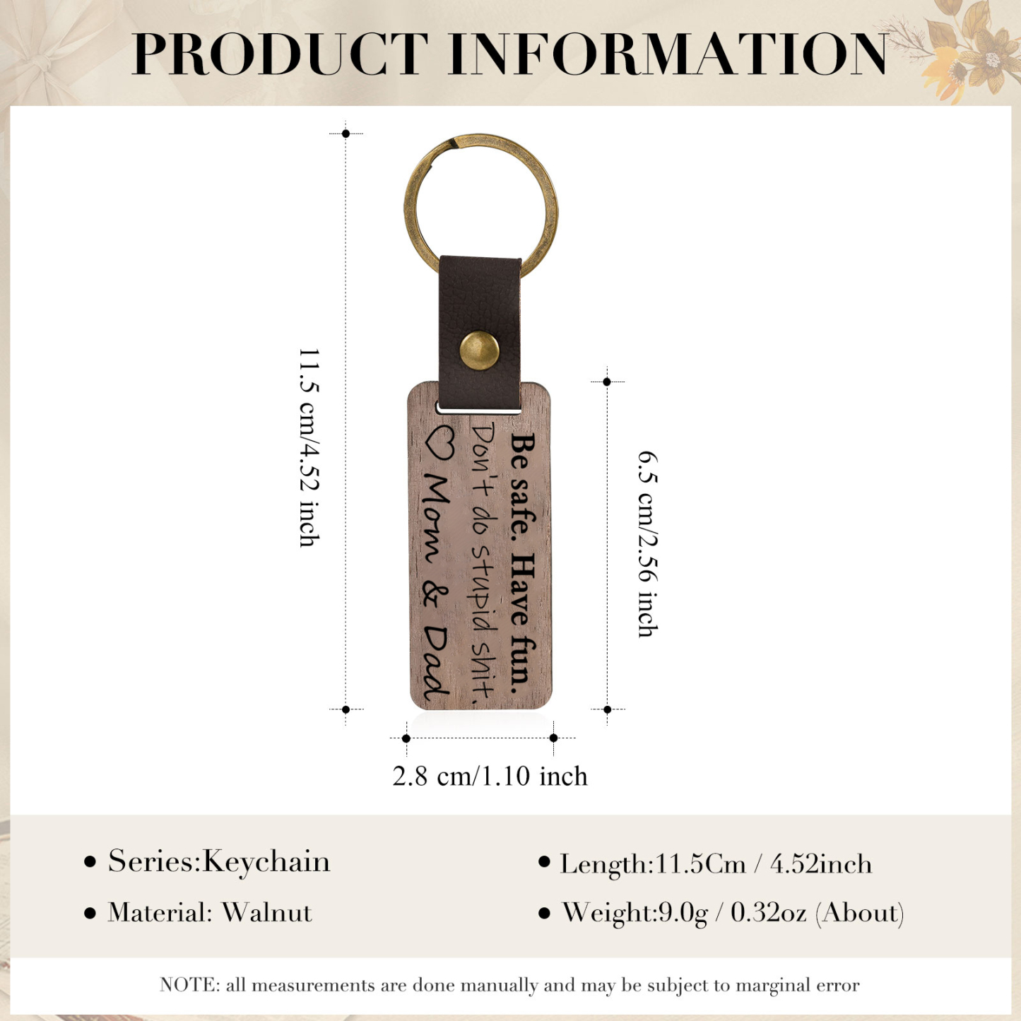 Don't Do Stupid Funny Wooden Keychain Drive Safe Have Fun Keychain Teenager Gift For Son/Daughter