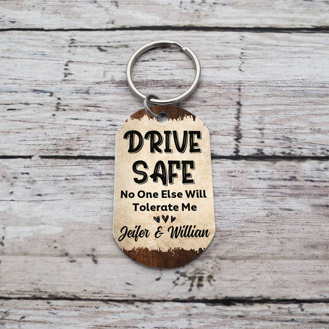Personalized Drive Safe Keychain with 2 Names & Photo A Meaningful Gift for Couples