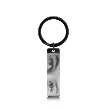 Personalized Keyring with 1 Photo Customized Keychain Eyes
