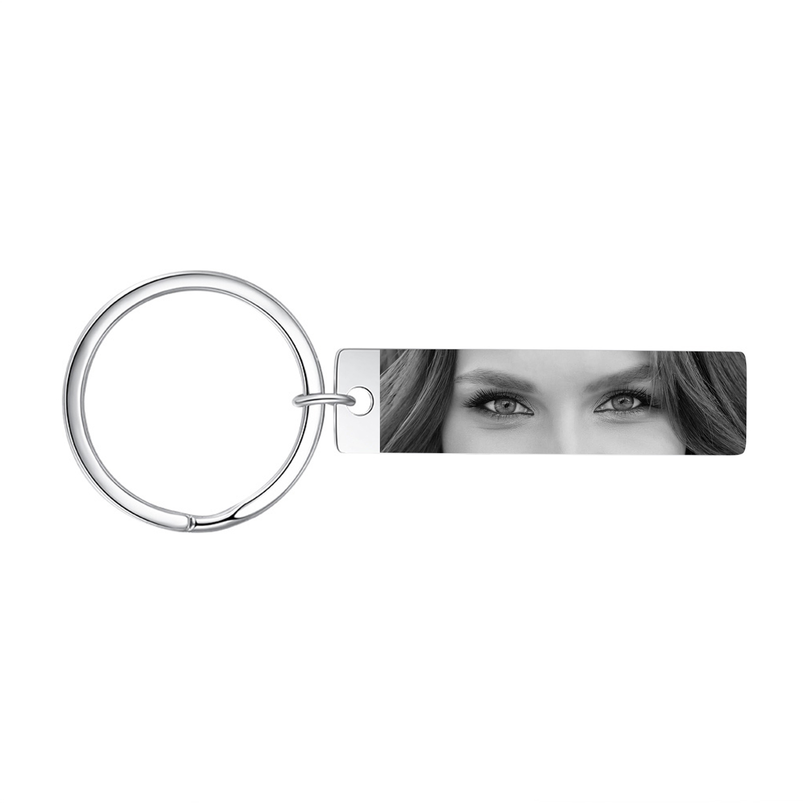 Personalized Keyring with 1 Photo Customized Keychain Eyes