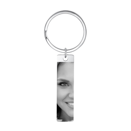 Personalized Keyring with 1 Photo Customized Keychain Eyes