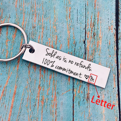 Funny Couple Keychain Personalized Initial Key Ring Sold as Is No Refunds100% Commitment Gift for Couple