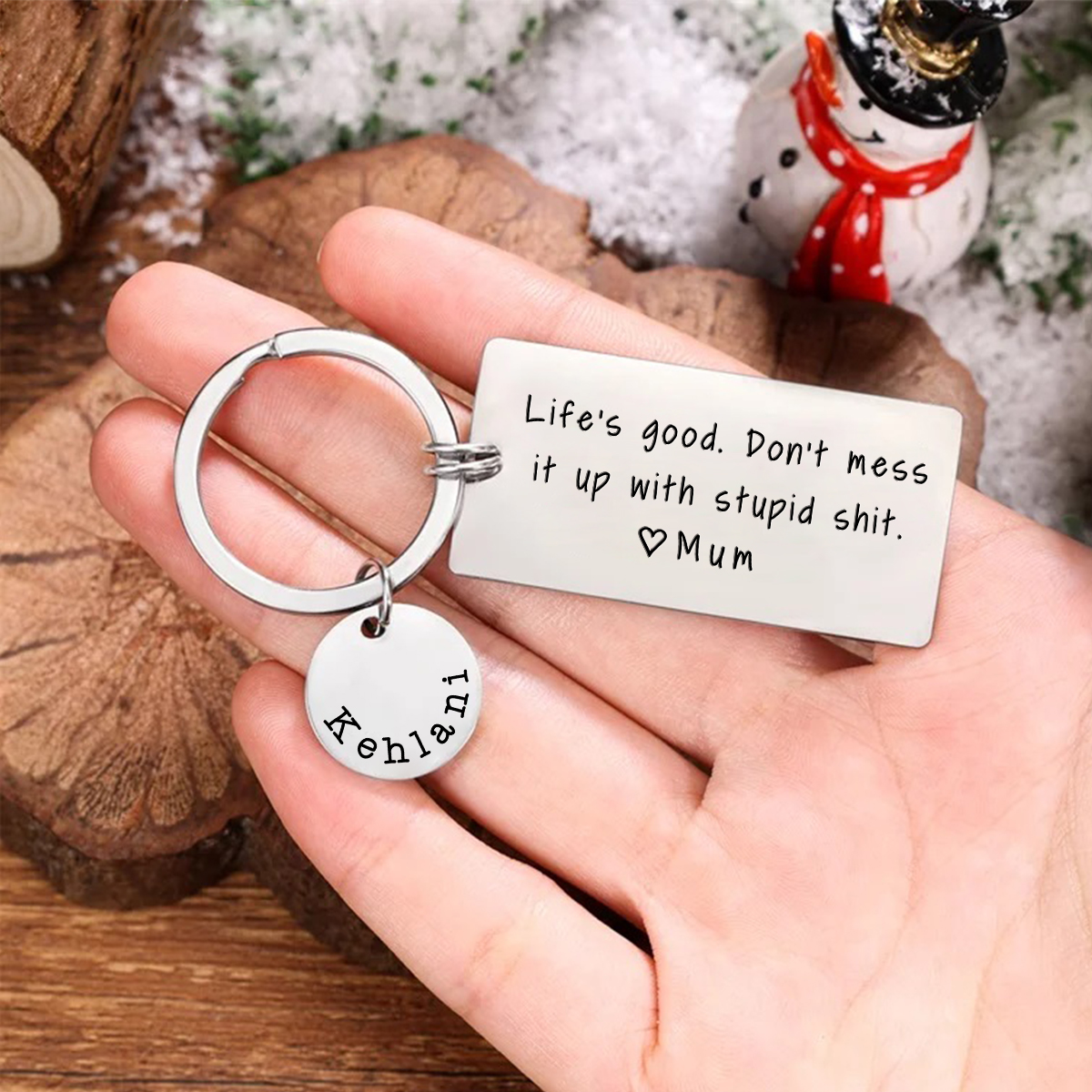 Lifes Good. Don't Mess It up with Stupid Keychain Custom Name Personized Keyring Gift for Kids