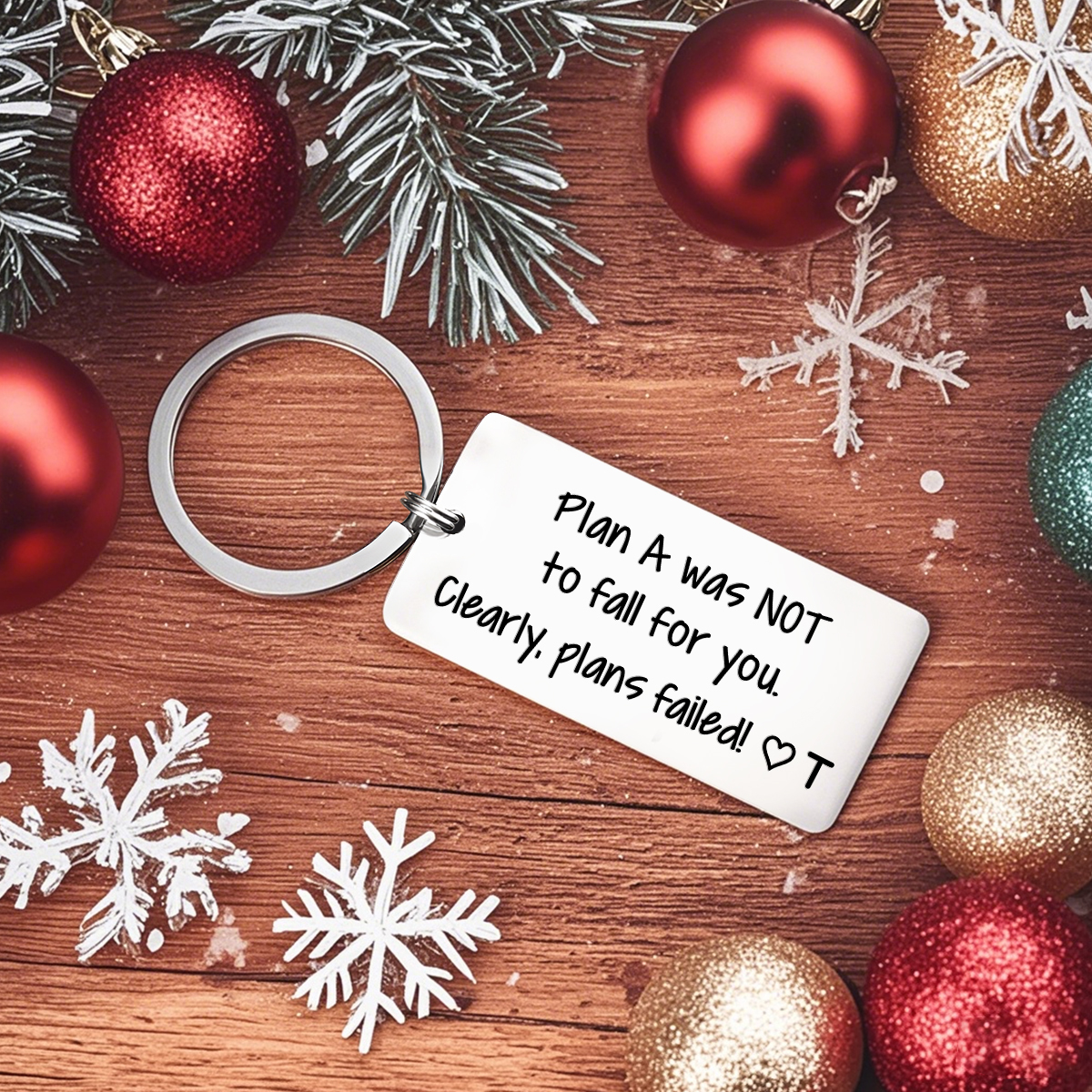 Personalized Funny Keychain Plan a Was Not to Fall for You Clearly Plans Failed Custom 1 Letter Gift for Couple 