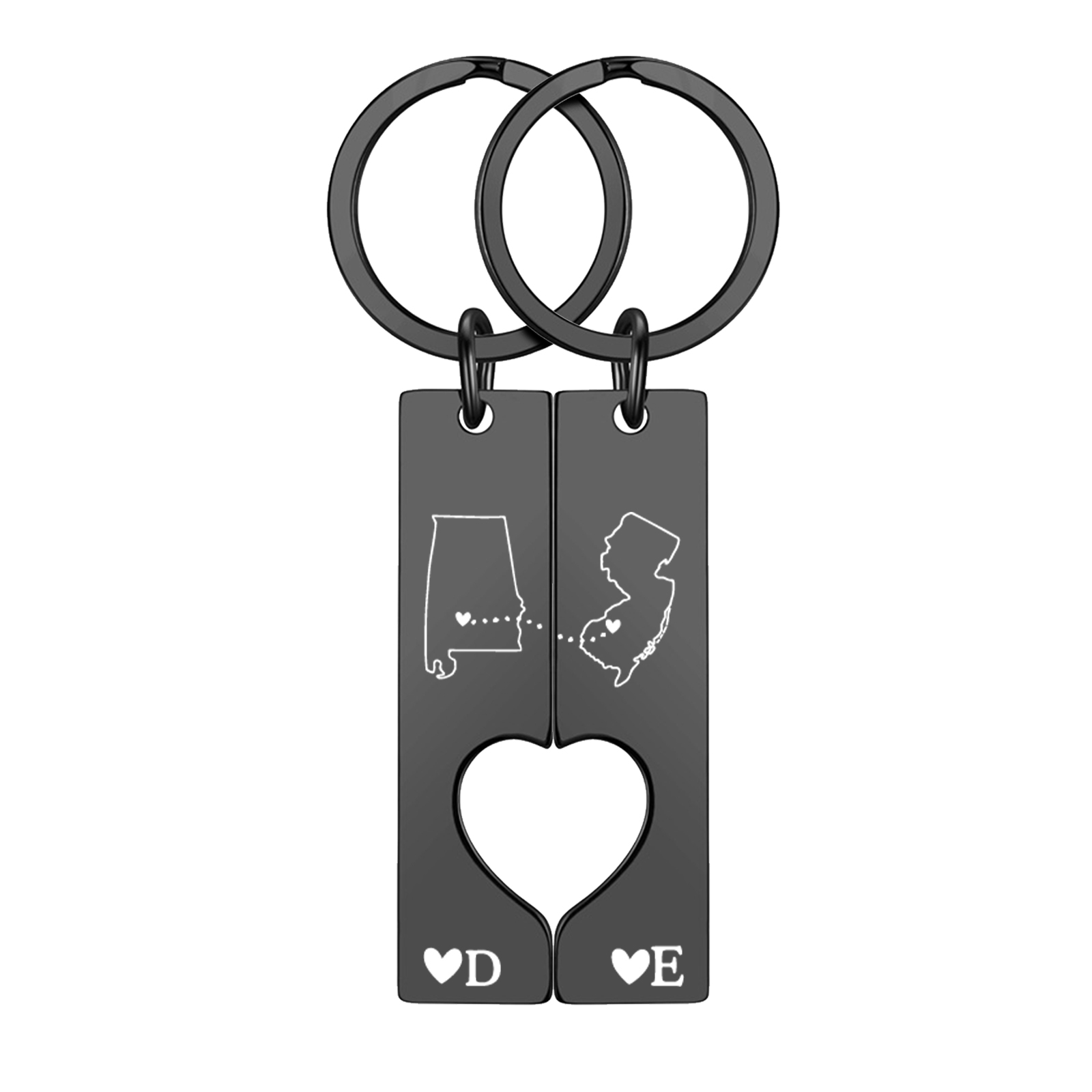 Personalized Couple Keychain Long Distance Matching Keychain Set Gift for Couple