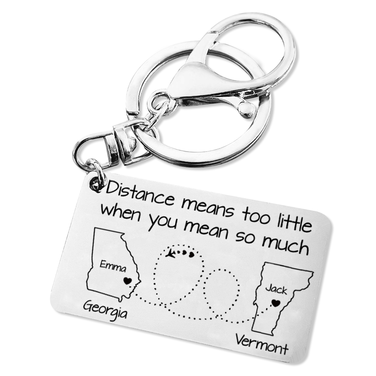 Personalized State Keychain Distance Means Too Little When You Mean So
