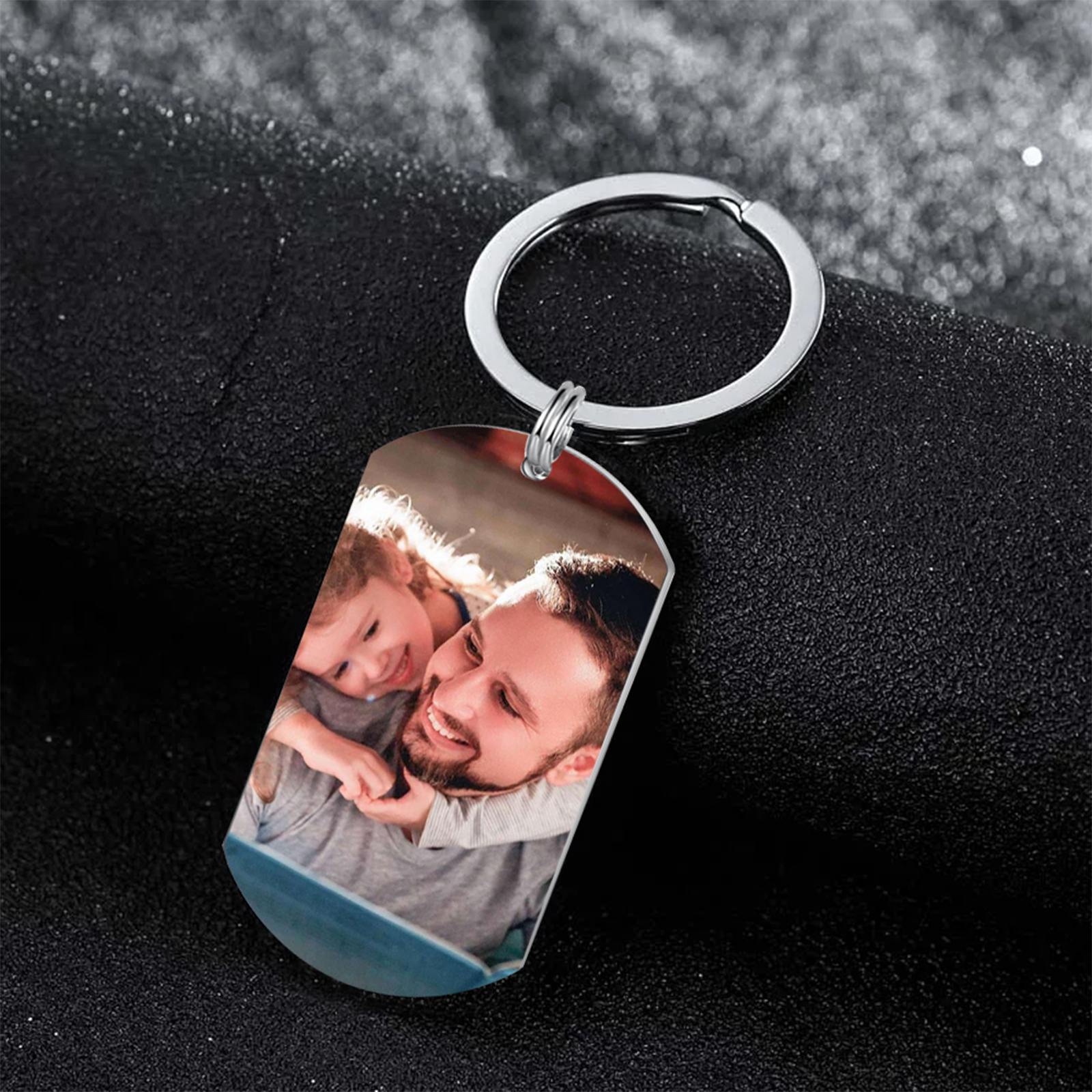 Personalized Photo Keychain Custom Name Photo Letter Valentines Day Gift for Him or Her