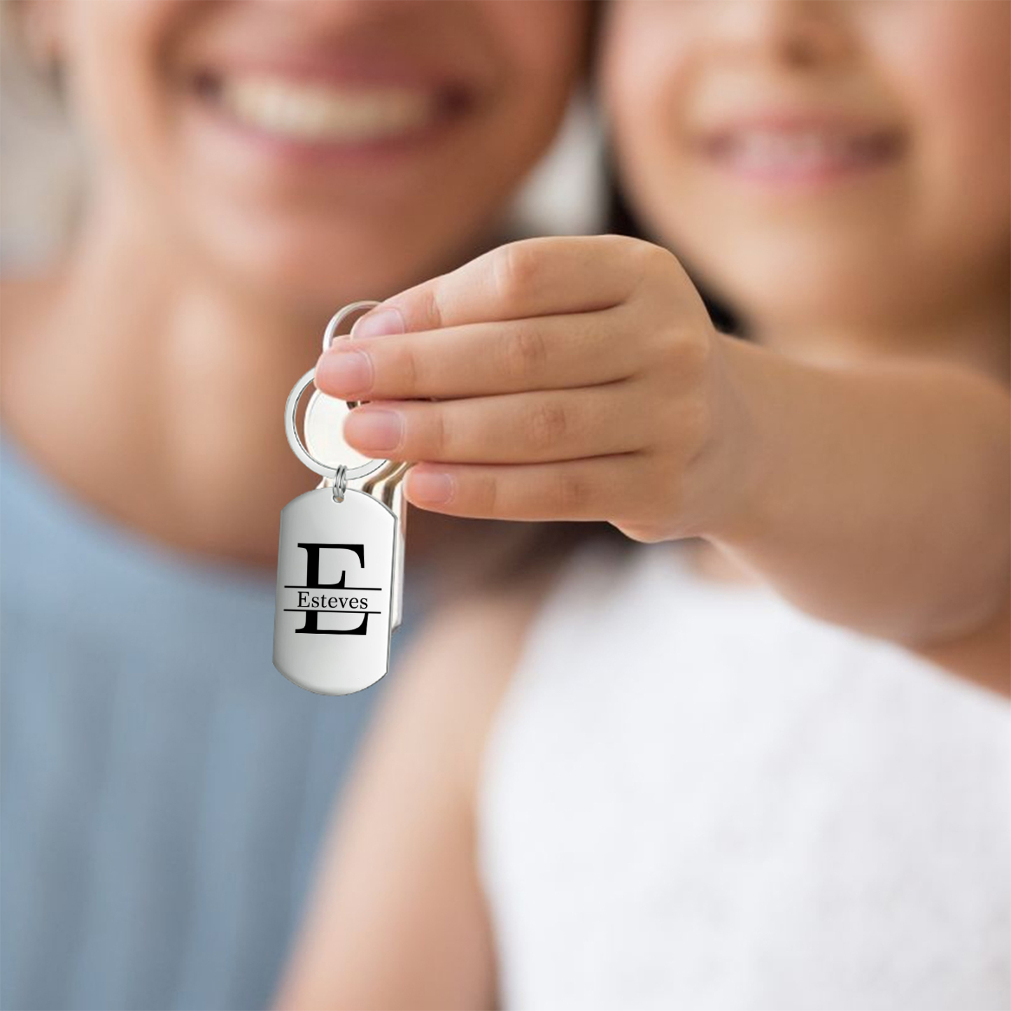 Personalized Photo Keychain Custom Name Photo Letter Valentines Day Gift for Him or Her