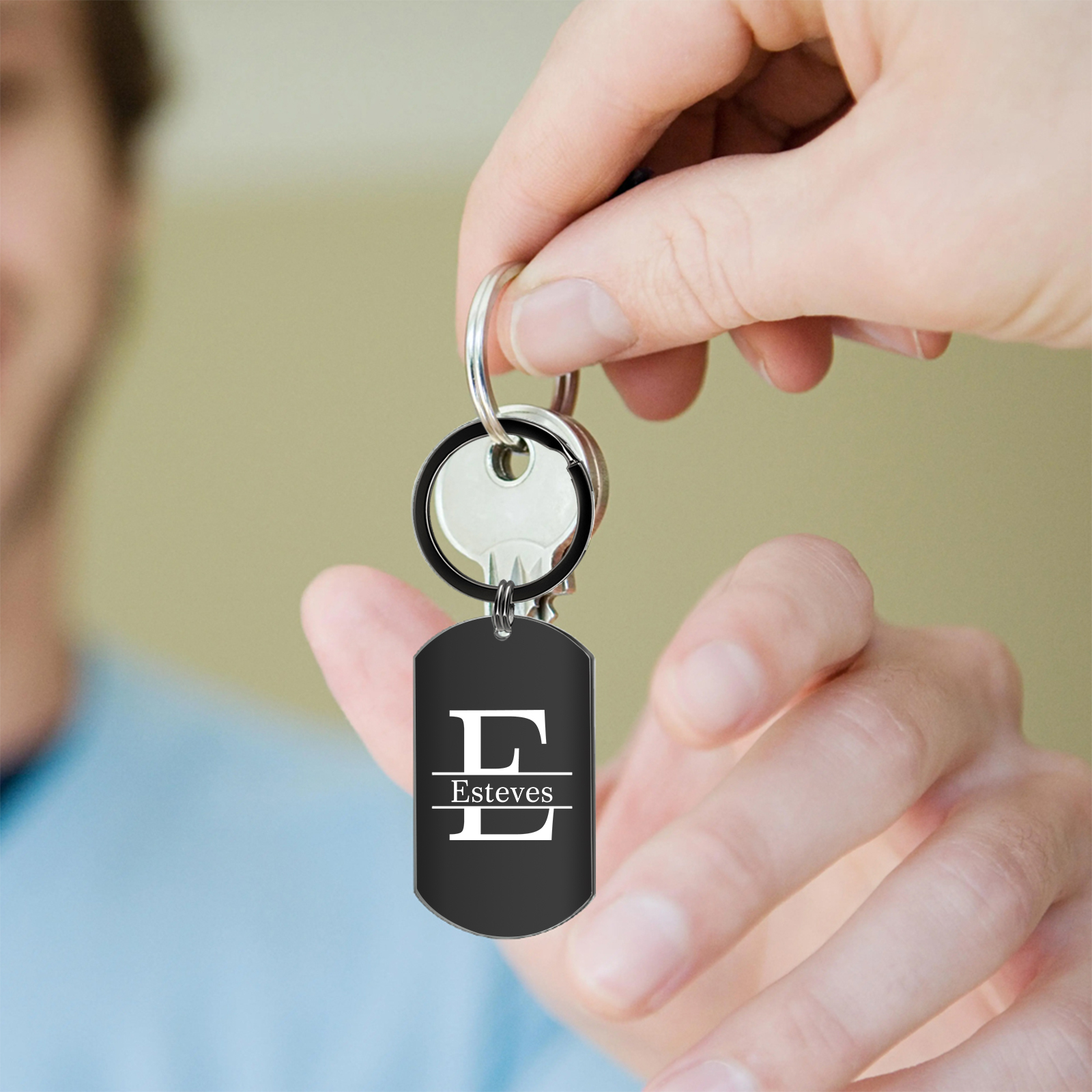 Personalized Photo Keychain Custom Name Photo Letter Valentines Day Gift for Him or Her