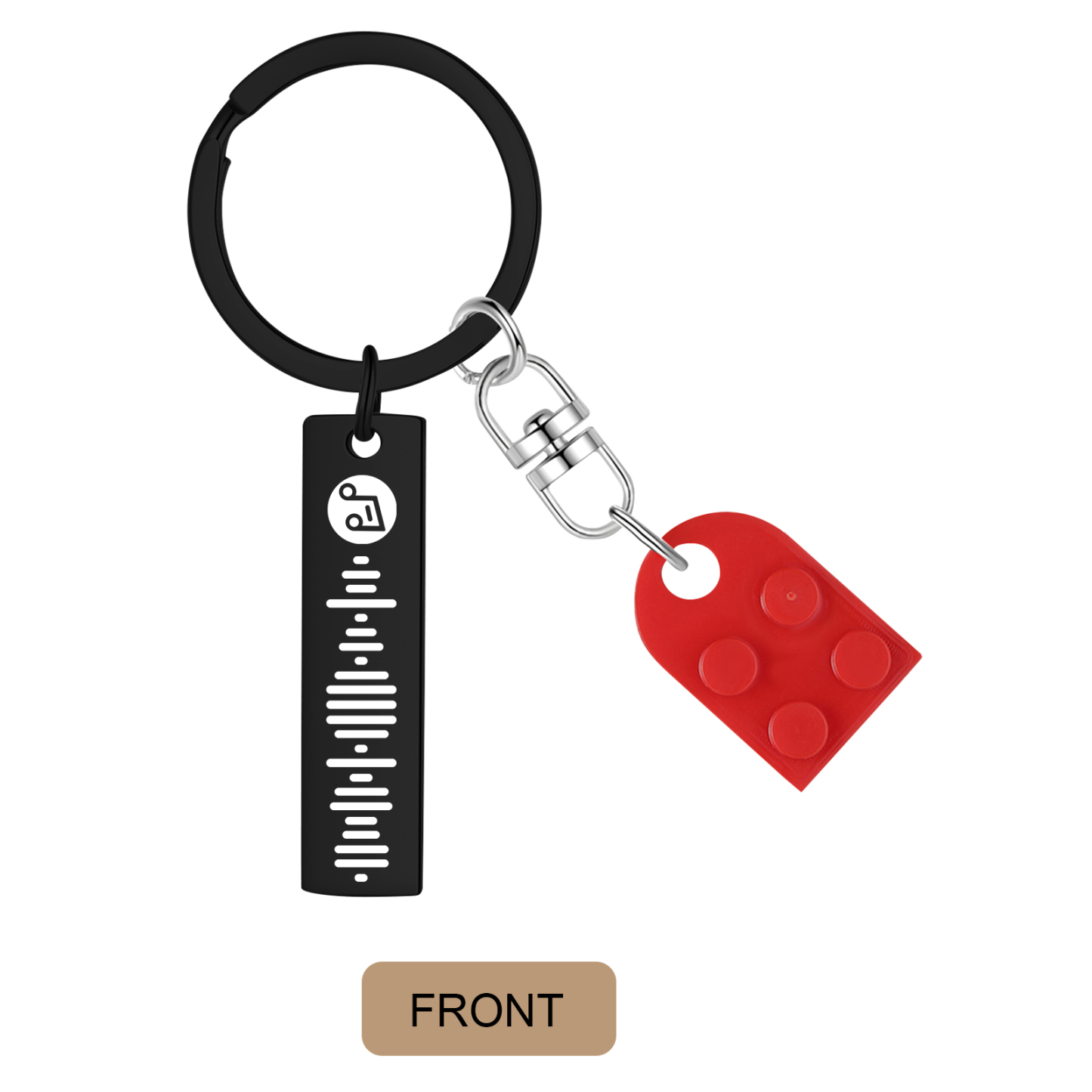 Personalized Spotify Heart Keychain Set – Custom Brick Heart Matching Keepsake for Couples | Lorajewel