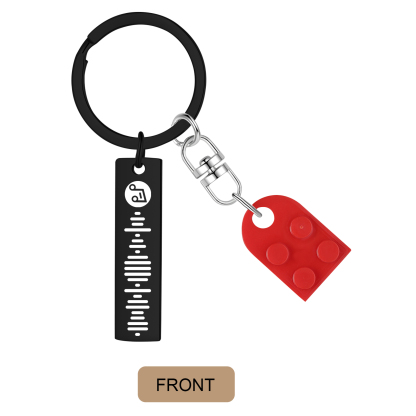 Personalized Spotify Heart Keychain Set – Custom Brick Heart Matching Keepsake for Couples | Lorajewel