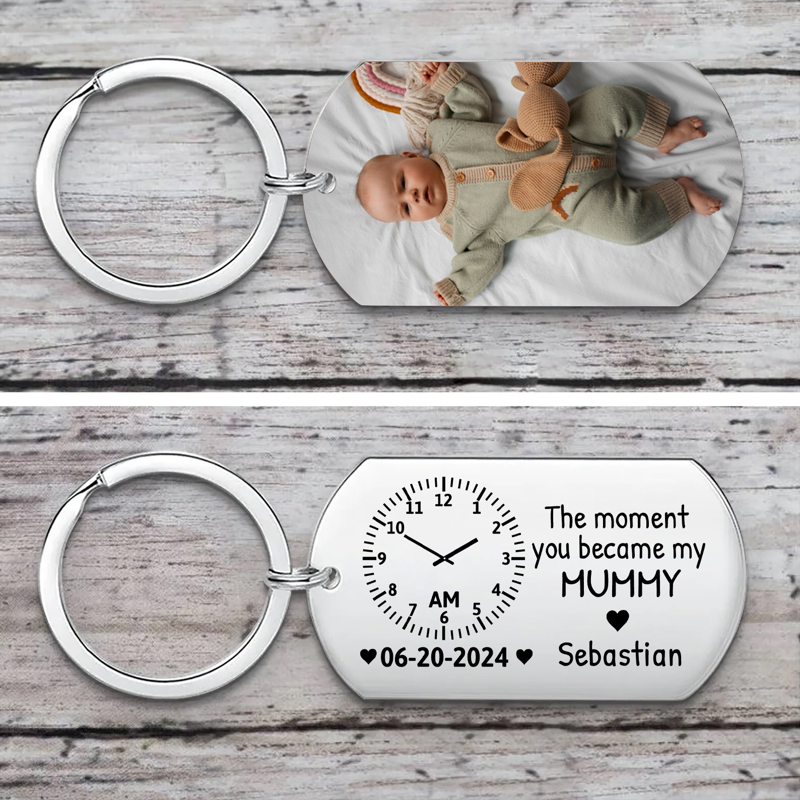 Personalized Keychain The Moment You Became My Mommy Custom Gift for Parents | Lorajewel