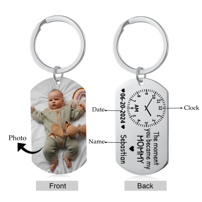 Personalized Keychain The Moment You Became My Mommy Custom Gift for Parents | Lorajewel