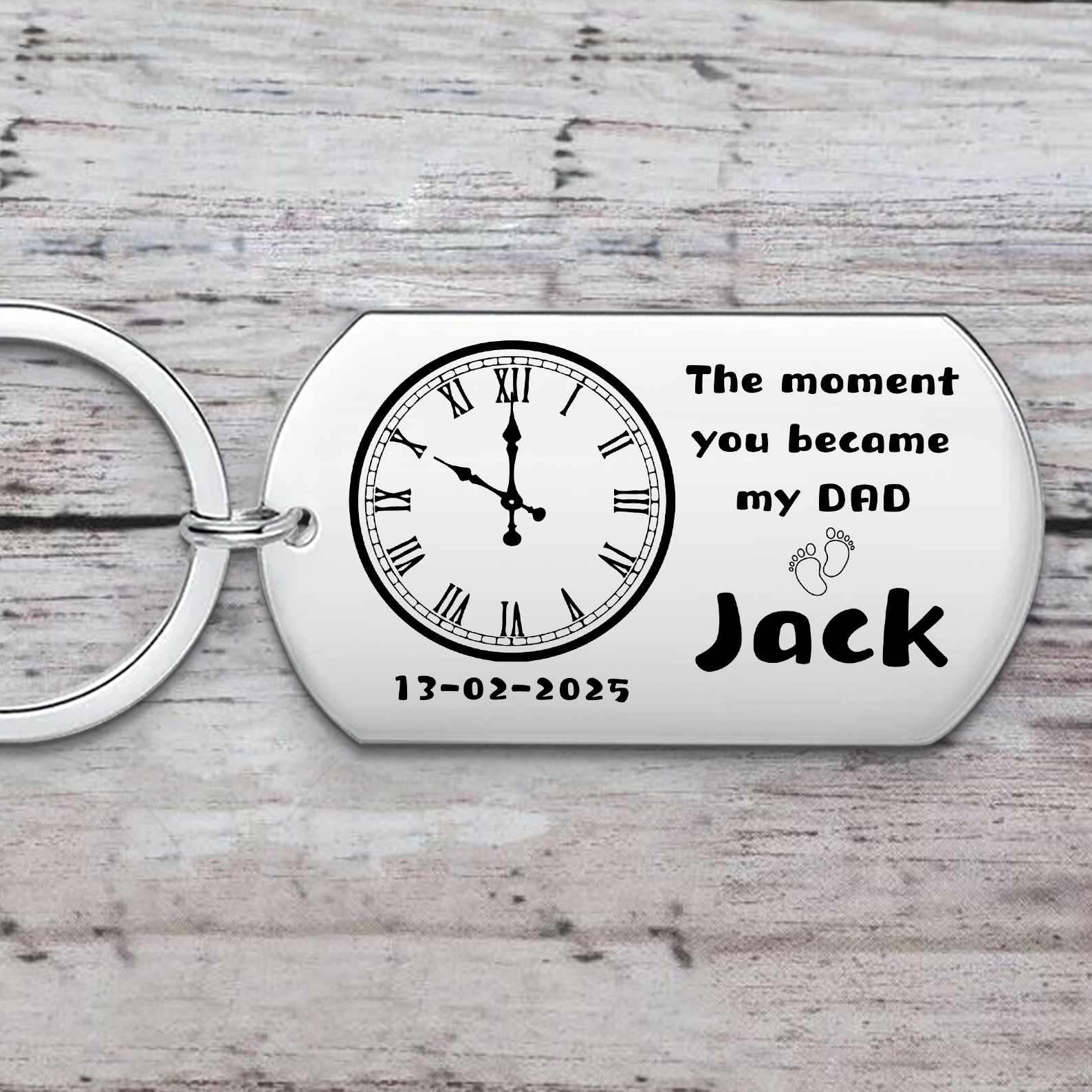 2 Names -Personalized Bat Keyring Father Keyring Gifts for Batman Dad - My Superhero's Name Is Dad