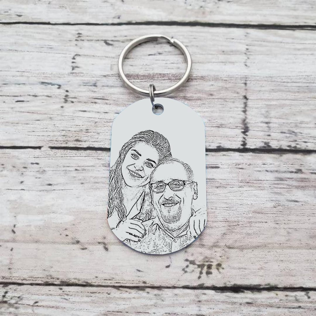 Personalized Name and Photo Father Keyring Gifts for Dad - " My Dad My Hero" | Lorajewel