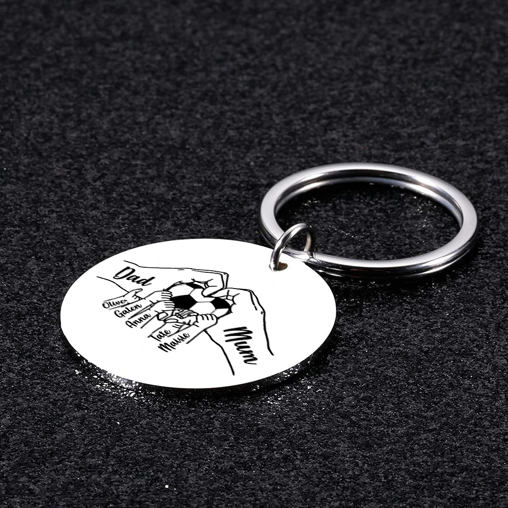 Custom Family Photo Keyring for Mom & Dad – Personalized Gift with 7 Names & 1 Photo | Lorajewel