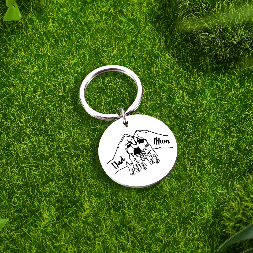 Custom Family Photo Keyring for Mom & Dad – Personalized Gift with 7 Names & 1 Photo | Lorajewel