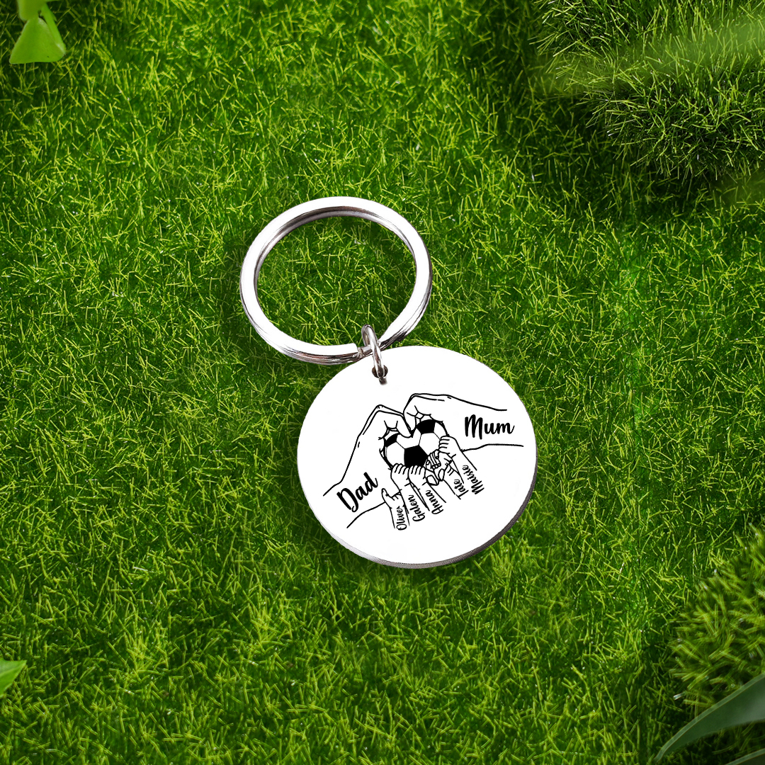 Custom Family Photo Keyring for Mom & Dad – Personalized Gift with 7 Names & 1 Photo | Lorajewel
