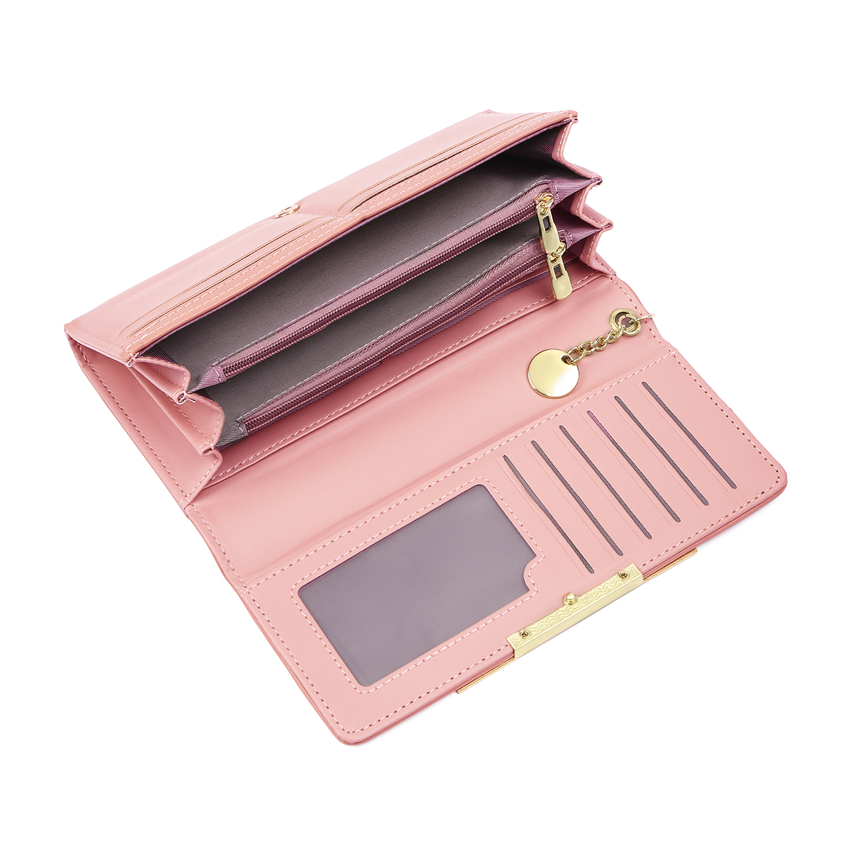 Personalized Pink Love Message Wallet with Holding Hands Design