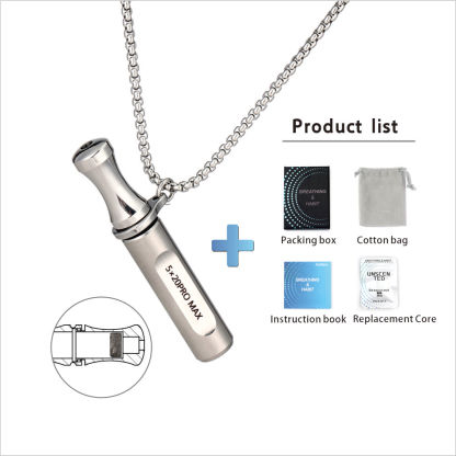 Stainless Steel Breathing Necklace for Anxiety Relief